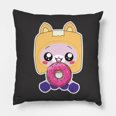 Baby Foxy Loves Donuts Throw Pillow Official LankyBox Merch