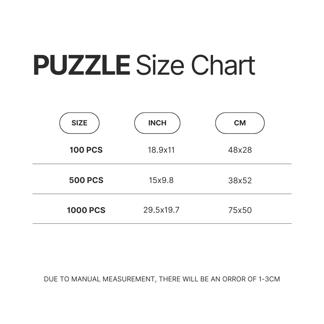 Puzzle Size Chart - LankyBox Merch