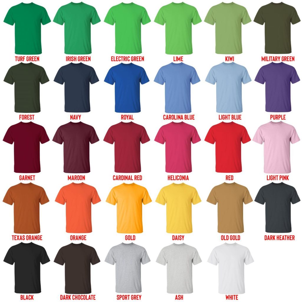 t shirt color chart - LankyBox Merch